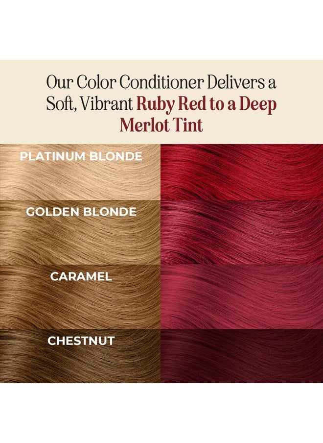 INH Semi Permanent Hair Color | Color Depositing Conditioner | Ruby Red Hair Dye | No Bleach & No Peroxide Temporary Tint for Women & Men | Vegan, Ammonia Free, & Sulfate Free | Ready to Use, 6oz