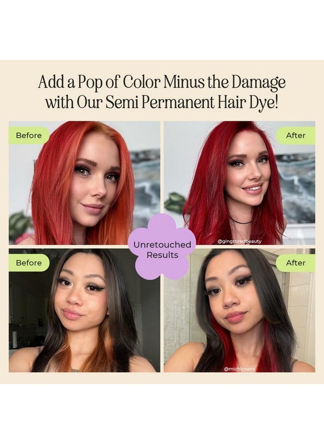 INH Semi Permanent Hair Color | Color Depositing Conditioner | Ruby Red Hair Dye | No Bleach & No Peroxide Temporary Tint for Women & Men | Vegan, Ammonia Free, & Sulfate Free | Ready to Use, 6oz