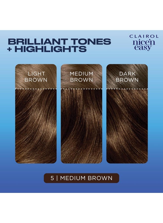 Clairol Nice'n Easy Permanent Hair Color, 5 Medium Brown, Pack of 1
