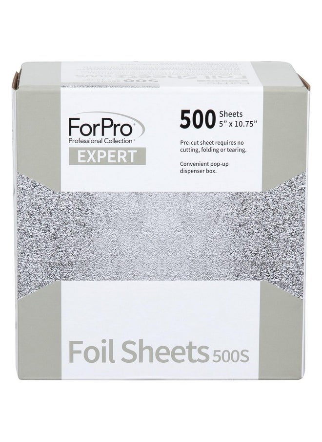 ForPro Professional Collection Expert Embossed Foil Sheets 500S, Aluminum Foil, Pop-Up Foil Dispenser, Hair Foils for Color Application and Highlighting Services, Food Safe, 5