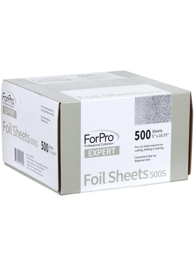 ForPro Professional Collection Expert Embossed Foil Sheets 500S, Aluminum Foil, Pop-Up Foil Dispenser, Hair Foils for Color Application and Highlighting Services, Food Safe, 5