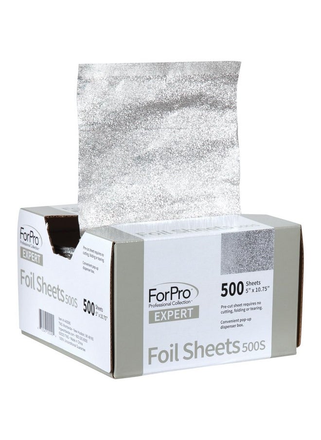 ForPro Professional Collection Expert Embossed Foil Sheets 500S, Aluminum Foil, Pop-Up Foil Dispenser, Hair Foils for Color Application and Highlighting Services, Food Safe, 5