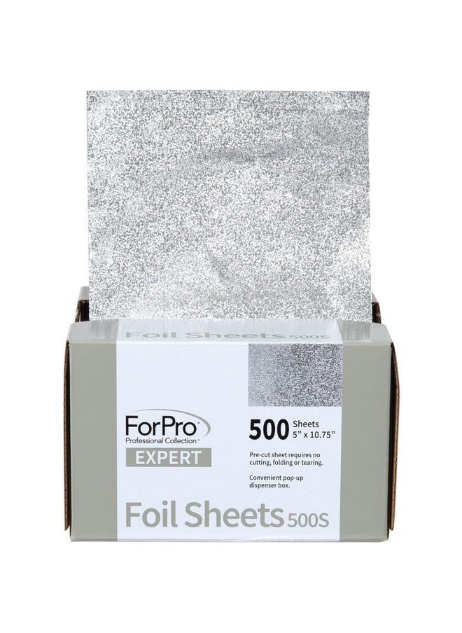 ForPro Professional Collection Expert Embossed Foil Sheets 500S, Aluminum Foil, Pop-Up Foil Dispenser, Hair Foils for Color Application and Highlighting Services, Food Safe, 5