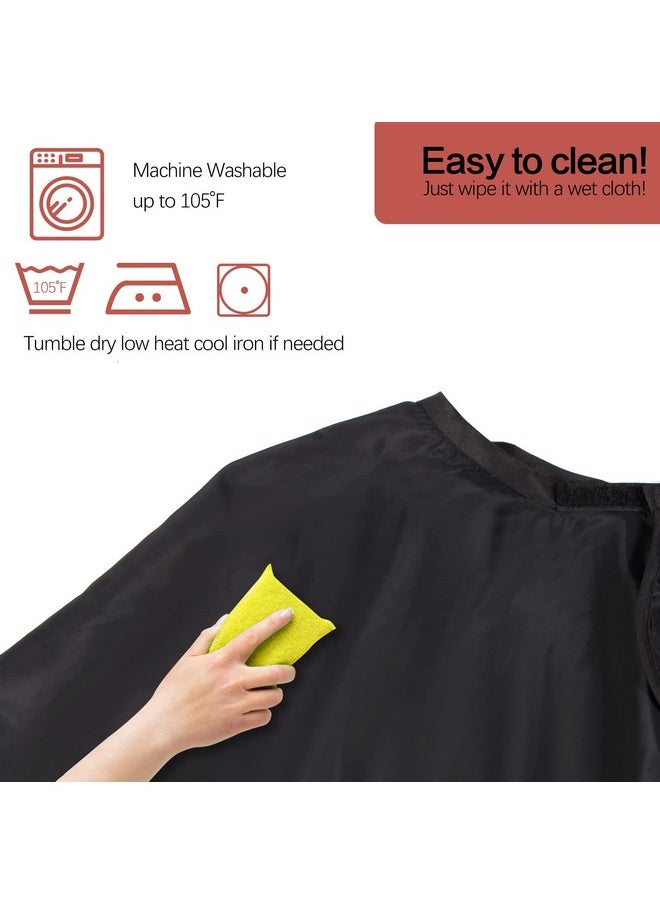 Short Barber Cape, Waterproof Nylon Salon Hair Cutting Cape, Makeup Artist Cape for Hair Dye, Comb-out, Styling, Shampoo