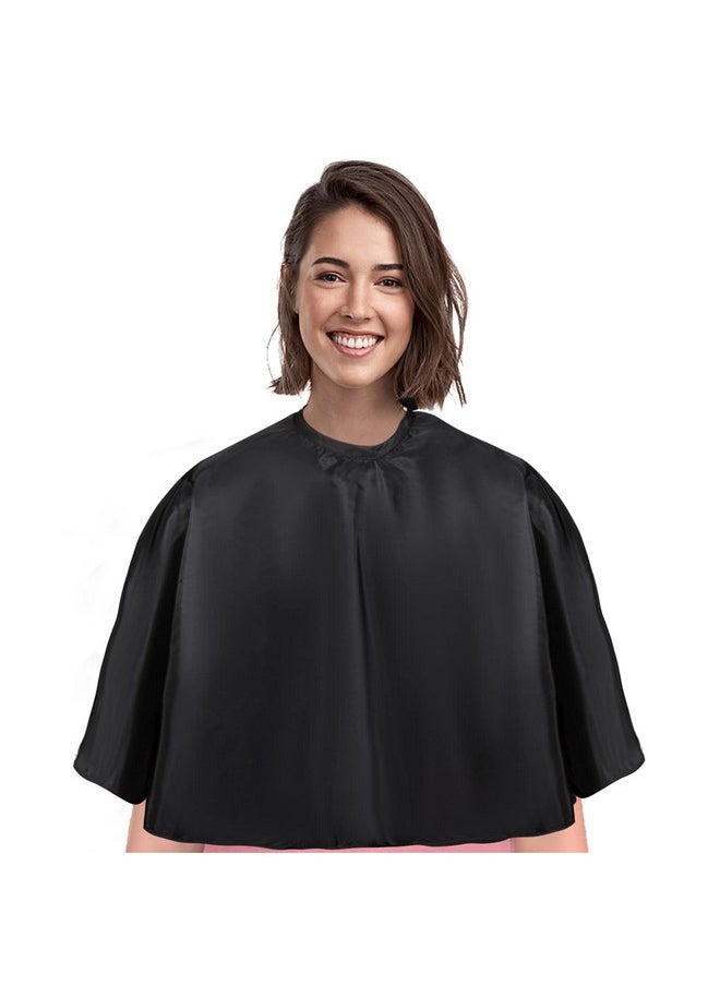 Short Barber Cape, Waterproof Nylon Salon Hair Cutting Cape, Makeup Artist Cape for Hair Dye, Comb-out, Styling, Shampoo