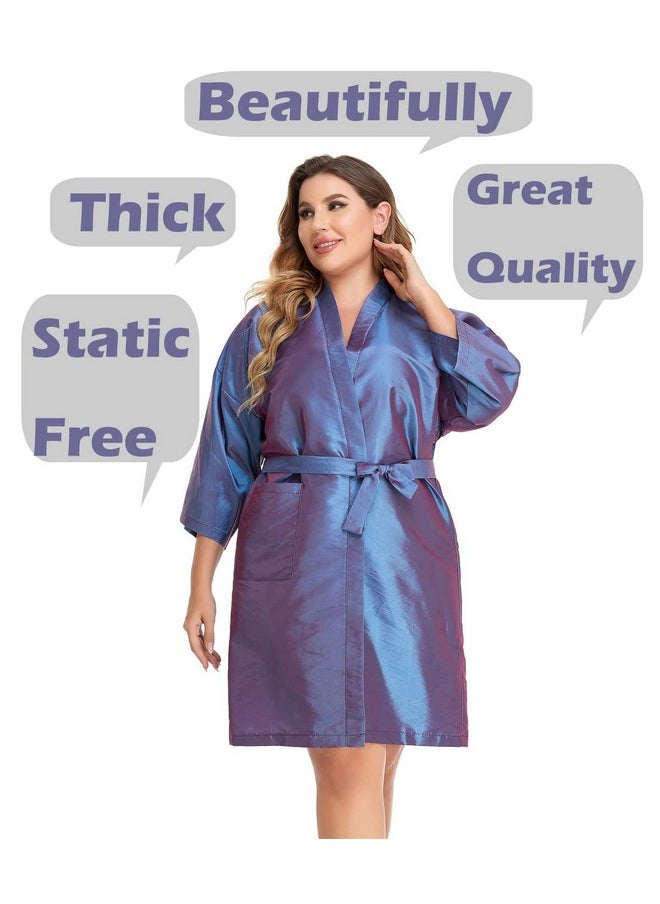 PERFEHAIR Salon Client Gown Cape, Pack of 4, Hairdressing Gown Smock Robes for Hair Stylist to Hair Cutting, Hair Coloring, Makeup-Purple