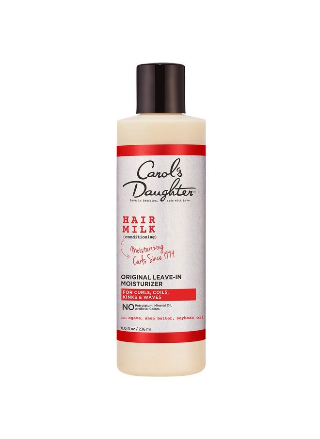 Curly Hair Products by Carol's Daughter, Hair Milk Original Leave-In Moisturizer for Curls, Coils and Waves with Agave and Shea Butter, 8 Fl Oz (Packaging May Vary)