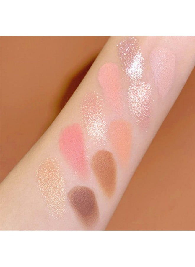 Go Ho 10 Colors Eyeshadow Palette,Matte&Glitter&Shimmer Eyeshadow Korean Makeup,Long Lasting Blendable Shades,Naturing-Looking,Waterproof Cool Eye Shadow Makeup Palette,01