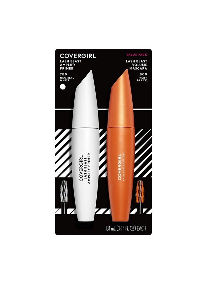 Covergirl LashBlast Volume Mascara and Lash Blast Amplify Eyelash Primer, Very Black, Value Pack