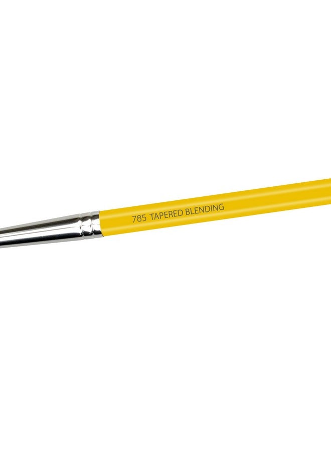 Bdellium Tools Professional Makeup Brush - Studio Series 785 Tapered Blending - With Mix of Soft Synthetic & Natural Fibers, For Applying Shadow (Yellow, 1pc)