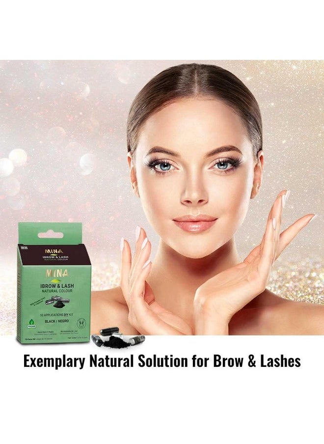 Minaibrow & Lash Tint kit Dark Brown | Natural Spot coloring and Brow Tinting Kit Powder in Capsule, Water and Smudge Proof | No Ammonia, No Lead