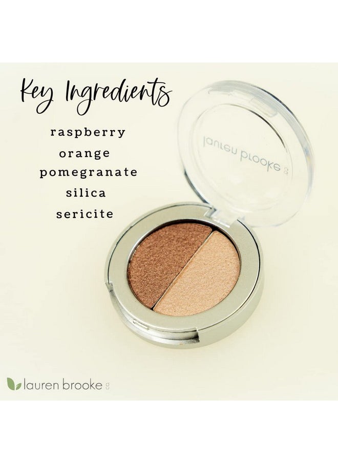 Lauren Brooke Cosmetiques Pressed Eyeshadow Duos, Natural, Organic Makeup (Cappuccino/Pearl)