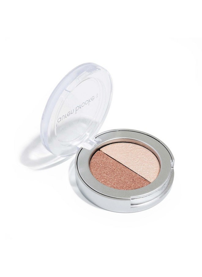 Lauren Brooke Cosmetiques Pressed Eyeshadow Duos, Natural, Organic Makeup (Cappuccino/Pearl)