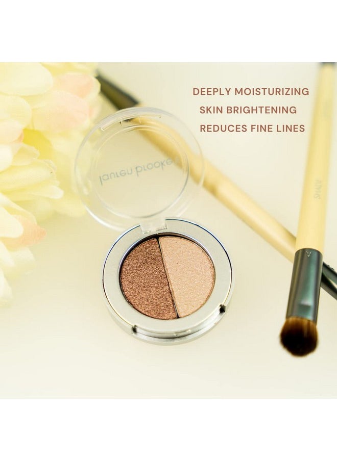 Lauren Brooke Cosmetiques Pressed Eyeshadow Duos, Natural, Organic Makeup (Cappuccino/Pearl)