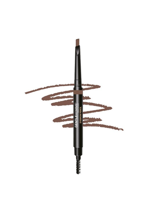Gentlehomme Mens Eyebrow Pencil Light Brown, Easily Shape Define Fill Eyebrows and Beard, 2 in 1 brush and ultra-thin pencil, Waterproof Smudge Proof Sweatproof, Durable and Long Lasting (Light Brown)