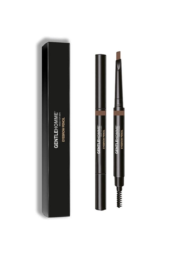 Gentlehomme Mens Eyebrow Pencil Light Brown, Easily Shape Define Fill Eyebrows and Beard, 2 in 1 brush and ultra-thin pencil, Waterproof Smudge Proof Sweatproof, Durable and Long Lasting (Light Brown)