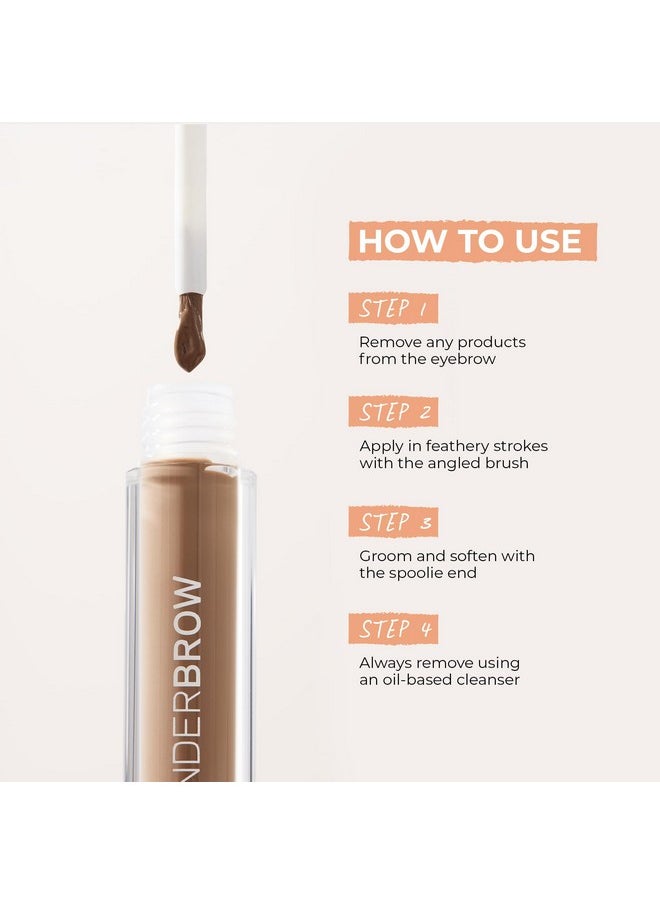 WUNDERBROW Waterproof Eyebrow Gel, Brunette, Vegan and Cruelty-Free