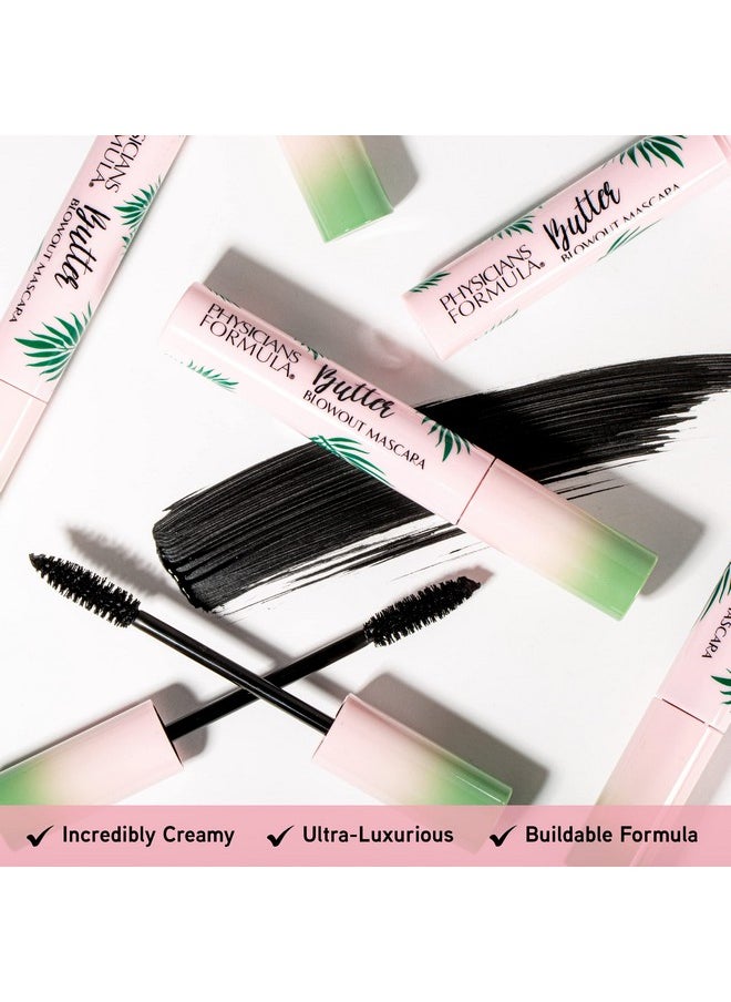Physicians Formula Butter Blowout Mascara Black, Keratin Infused, Volumizing Mascara, Buildable, Lengthening Mascara, Defining, Curling, Multiplying, Blackest Black