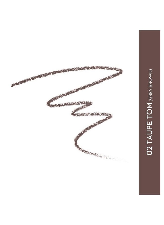 Sugar Cosmetics Arch Arrival Brow Definer02 Taupe Tom (Grey Brown) Long-Lasting, 12hr coverage, built-in spoolie