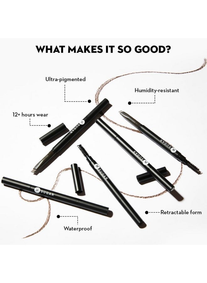 Sugar Cosmetics Arch Arrival Brow Definer02 Taupe Tom (Grey Brown) Long-Lasting, 12hr coverage, built-in spoolie