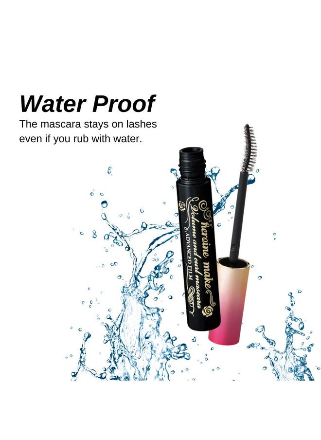 HEROINE MAKE by KISSME Mascara Volumizing Eye Makeup & Curl, Waterproof Long-lasting False Eyelash Effect with Curvy Brush Advanced Film 01 Jet Black