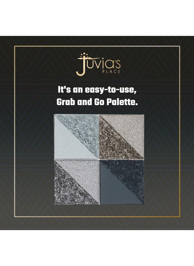 Juvia's Place Rebel Quad Grey Eyeshadow Palette - Shades of 4, Professional Eye Makeup, Pigmented Eyeshadow Palette, Makeup Palette for Eye Color & Shine, Pressed Eyeshadow Cosmetics