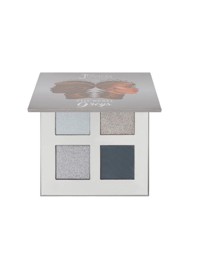 Juvia's Place Rebel Quad Grey Eyeshadow Palette - Shades of 4, Professional Eye Makeup, Pigmented Eyeshadow Palette, Makeup Palette for Eye Color & Shine, Pressed Eyeshadow Cosmetics
