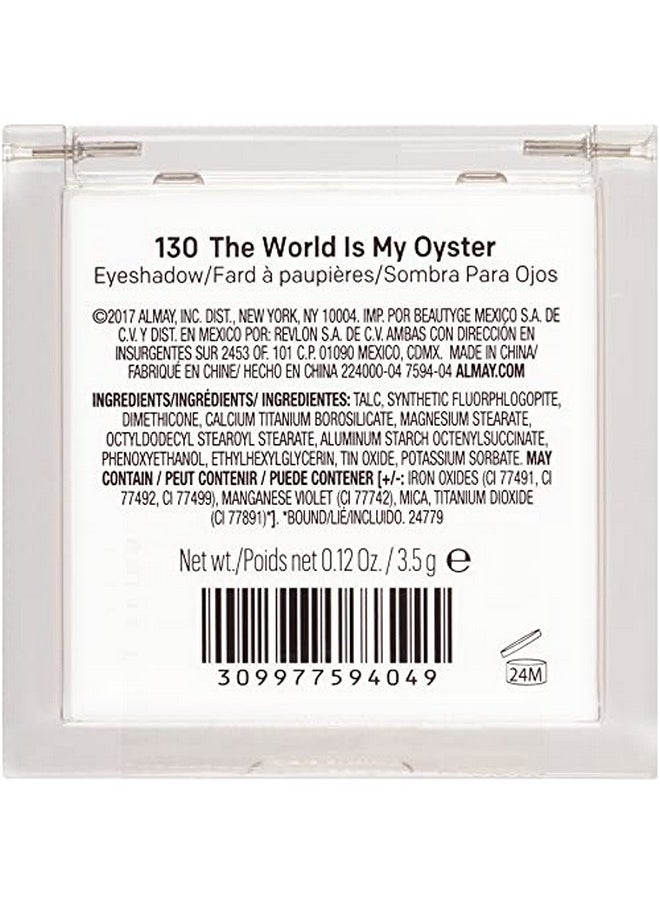 Almay Eyeshadow Palette, Longlasting Eye Makeup, Single Shade Eye Color in Matte, Metallic, Satin and Glitter Finish, Hypoallergenic, 130 The World Is My Oyster, 0.1 Oz