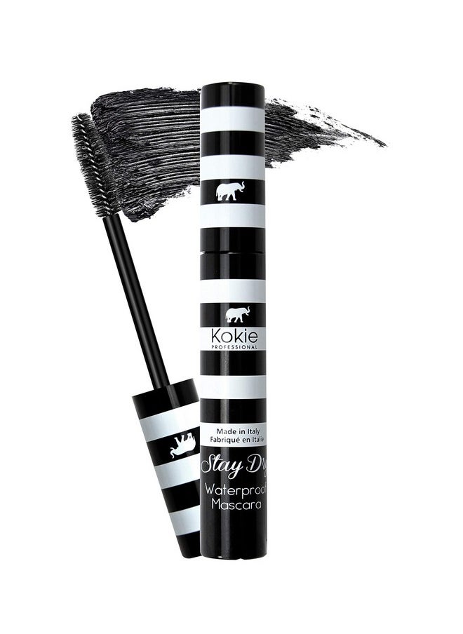 Kokie Cosmetics Stay Dry Waterproof Mascara, Waterproof Black, 0.32 Ounce