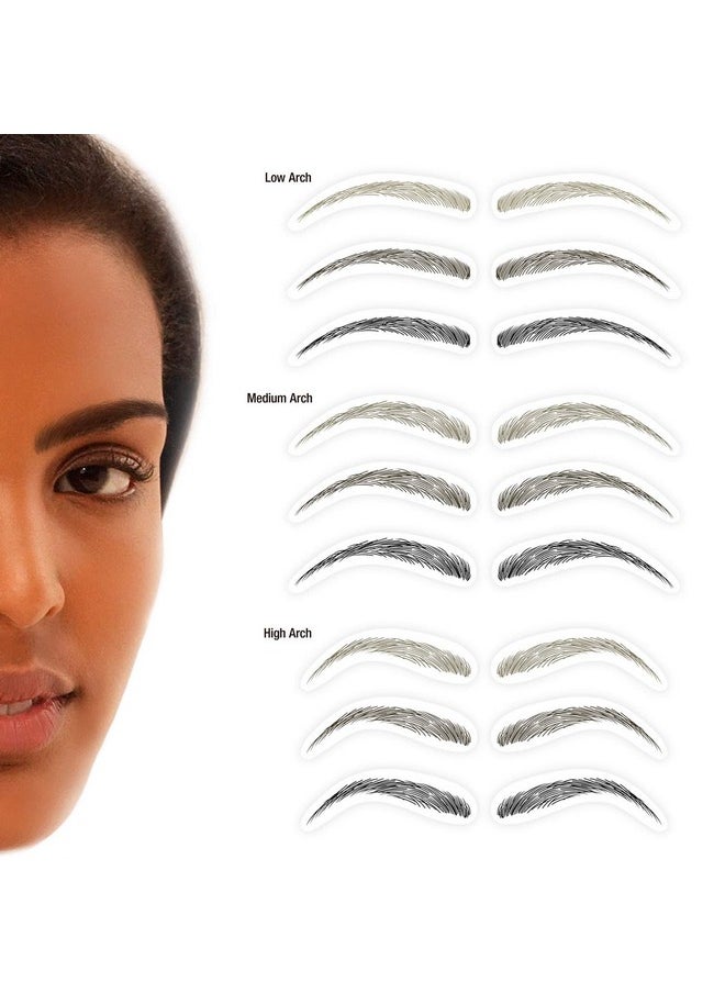 Godefroy MyBrows Long Lasting Eyebrow Transfers, Medium Arch, Light Brown, 12-Pairs of Brows