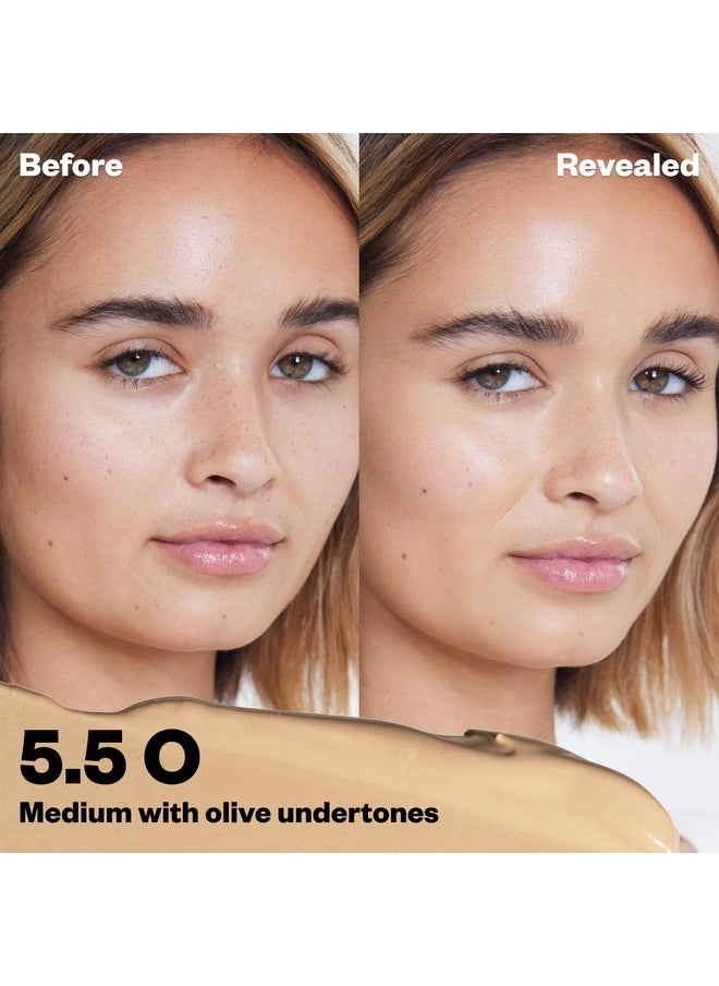 Kosas Revealer Concealer - Medium Coverage Makeup with Hyaluronic Acid, Conceals Dark Circles Under Eyes, Dark Spots and Blemishes + Brightens, Hydrates, Long-Lasting & Vegan, (Tone 5.5 O)