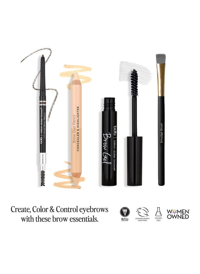 Billion Dollar Brows Best Sellers Kit, Includes Universal Brow Pencil, Brow Duo Pencil, Brow Gel and Smudge Brush for Perfectly Defined Brows