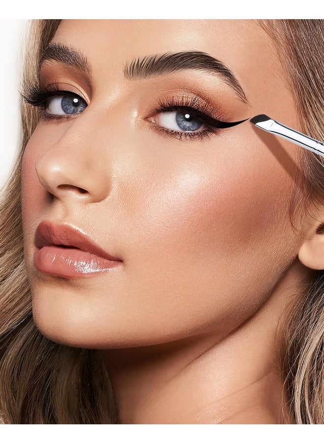 Eyeliner Brush, EIGSHOW Sickle Angled Eyeliner Brush Gel Eye Liner Makeup Brush for Precise Eyeliner Eyebrow Eyelid Ultra Thin with Curved Bristle - Black