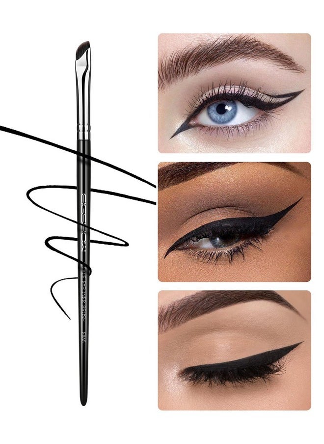 Eyeliner Brush, EIGSHOW Sickle Angled Eyeliner Brush Gel Eye Liner Makeup Brush for Precise Eyeliner Eyebrow Eyelid Ultra Thin with Curved Bristle - Black