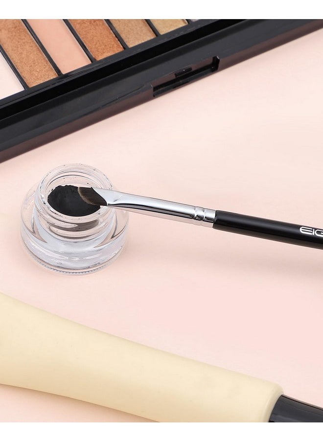 Eyeliner Brush, EIGSHOW Sickle Angled Eyeliner Brush Gel Eye Liner Makeup Brush for Precise Eyeliner Eyebrow Eyelid Ultra Thin with Curved Bristle - Black