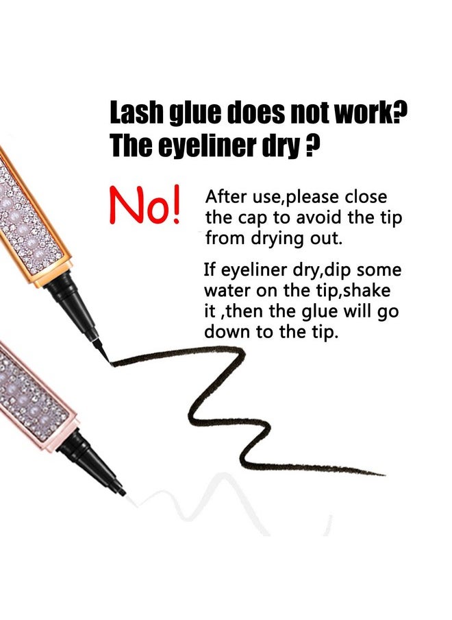 AHNIK Eyeliner Lash Glue Latex-Free Suitable for Sensitive Eyes Eyeliner Glue Strong Hold Waterproof Eyelash Glue Pen Eyelash Glue for False Lashes (1P, Black1)