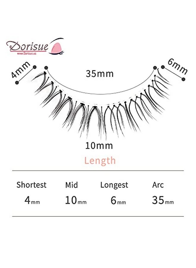 Dorisue Eyelashes natural look 3D lightweight Natural short eyelashes Perfect for Everyday lashes Handmade lashes with Hight Quality 4 pack E3