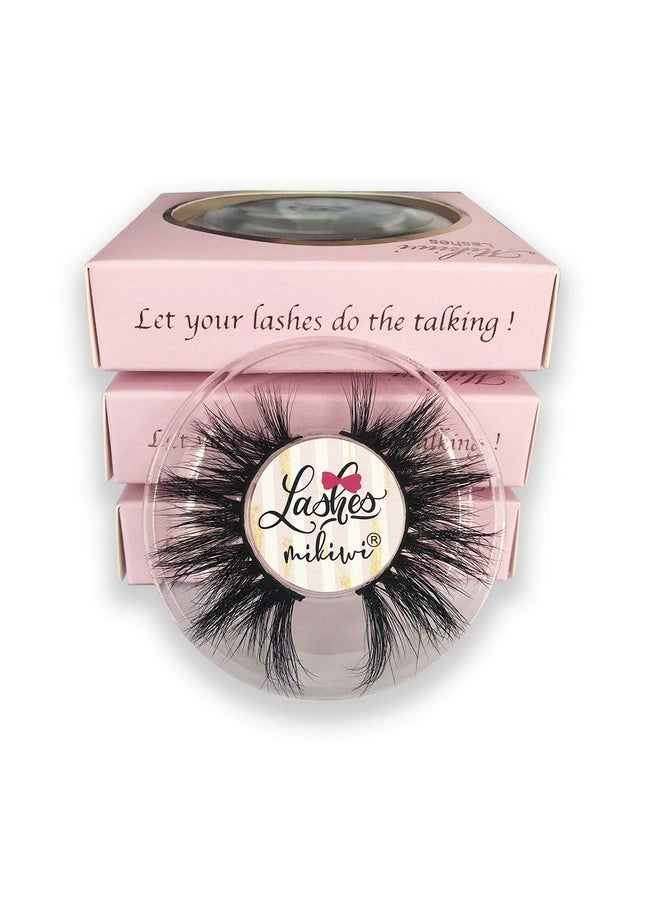 Mink lashes Mikiwi 3 Pairs Eyelashes D384-3, Real Mink Eyelashes, Fluffy Mink Lashes, Thick HandMade Full Strip Lashes, Cruelty Free Luxury Makeup Dramatic Lashes, 20mm 3D Mink Lashes