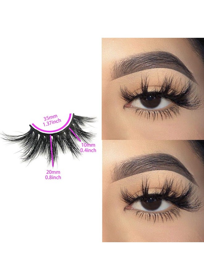 Mink lashes Mikiwi 3 Pairs Eyelashes D384-3, Real Mink Eyelashes, Fluffy Mink Lashes, Thick HandMade Full Strip Lashes, Cruelty Free Luxury Makeup Dramatic Lashes, 20mm 3D Mink Lashes