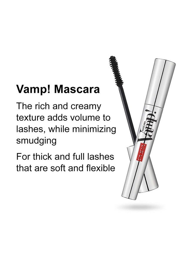 PUPA Milano Vamp! Mascara - For Voluminous And Dramatic Eyelashes Max Lengthening Defining Formula Adds Instant Impact Boost Your Eye Allure With Long, Thick Lashes 300 Deep Night 0.32 Oz, I0111594