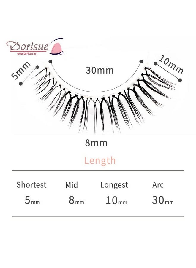 Dorisue Eelashes Natural look wispies Short lashes 3D natural looking eyelashes LightWeight eyelashes 4 Pairs lashes pack