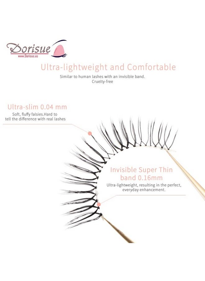 Dorisue Eelashes Natural look wispies Short lashes 3D natural looking eyelashes LightWeight eyelashes 4 Pairs lashes pack
