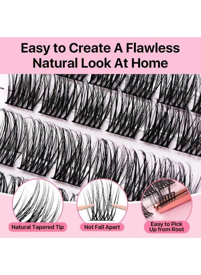 Miuffue Lash Clusters 72 PCs Cluster Lashes DIY Eyelash Extensions Super Thin Band Soft Mixed Tray Wispy Individual Lashes Eyelash Clusters (Fluffy, C-8-16mix)