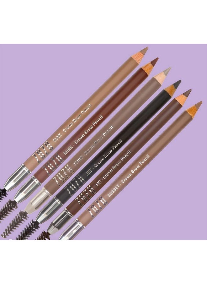 ZUZU LUXE Cream Brow Pencil (Fig - Brunette), Effortlessy sculpt and define eyebrows, natural finish, creamy formula. Natural, Paraben Free, Vegan, Gluten-free,Cruelty-free, Non GMO, 0.044 oz.