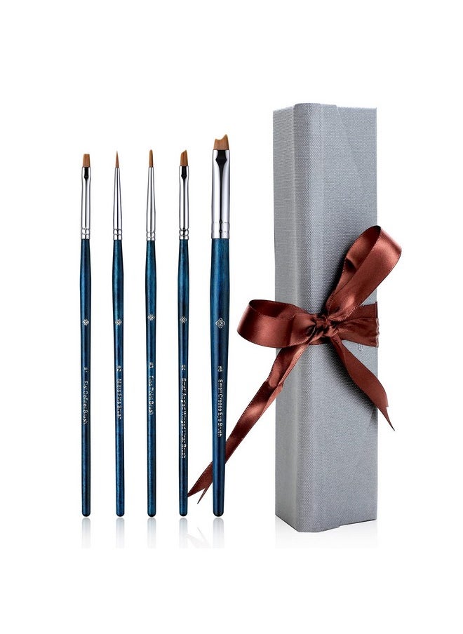 Eyeliner Brush Set - Eye Makeup Brushes (Sapphire Blue)