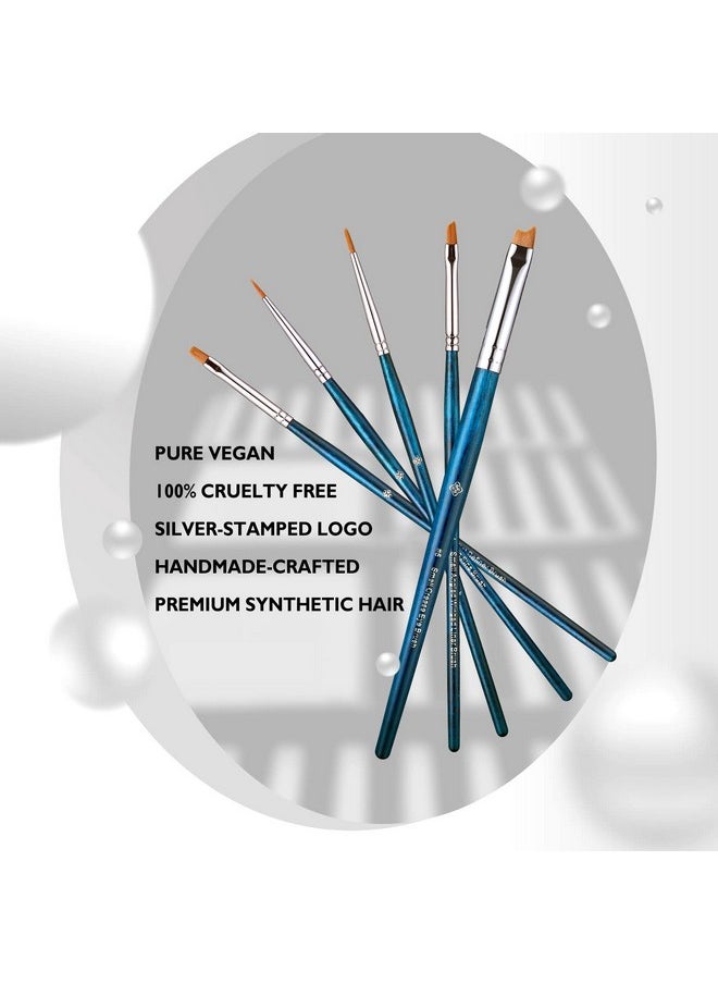 Eyeliner Brush Set - Eye Makeup Brushes (Sapphire Blue)
