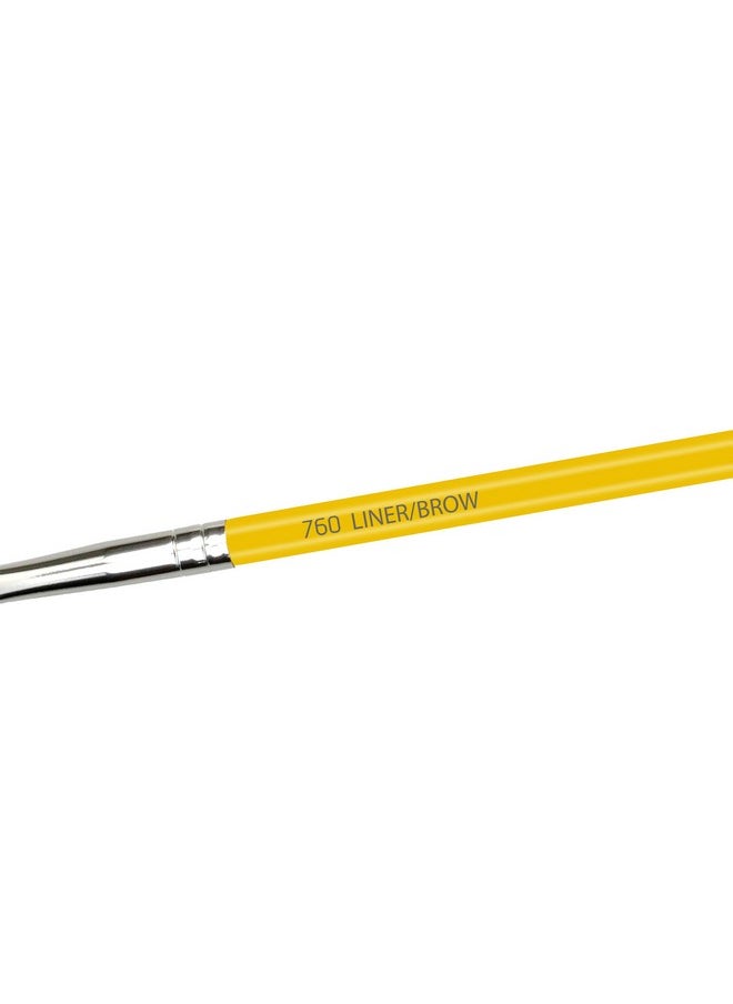Bdellium Tools Professional Makeup Brush - Studio Series 760 Liner/Brow - With Soft Synthetic Fibers, For Smudging out Eyeliner (Yellow, 1pc)