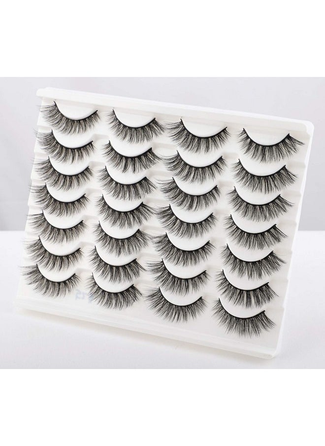 Newcally Lashes False Eyelashes Cat Eyes Wispy Natural Faux Mink Lashes 14 Pairs Pack Light Volume Short Fake Eye Lashes Multipack