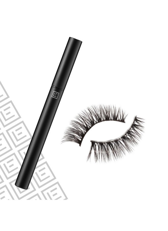 Eylure Line & Lash Kit, 2-in-1 Lash Black Glue Eyeliner and False Lashes, Faux Mink Wispy