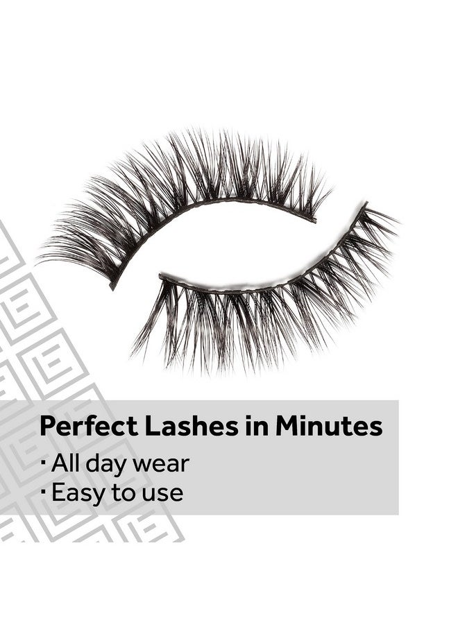 Eylure Line & Lash Kit, 2-in-1 Lash Black Glue Eyeliner and False Lashes, Faux Mink Wispy